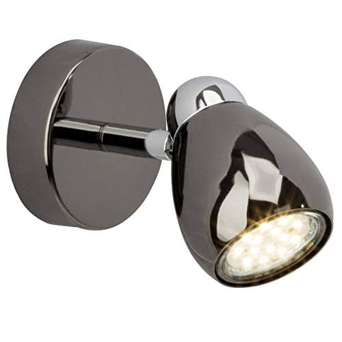Brilliant Milano LED wandspot chroom/zwart met verstelbare kop