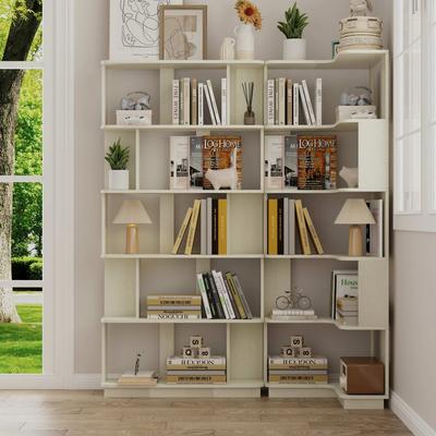 Kodotan sofa Set Of 2 Free Combination Bookcase Space Saving Corner Bookshelf, L-Shaped Bookcase + I-Shaped Bookcase