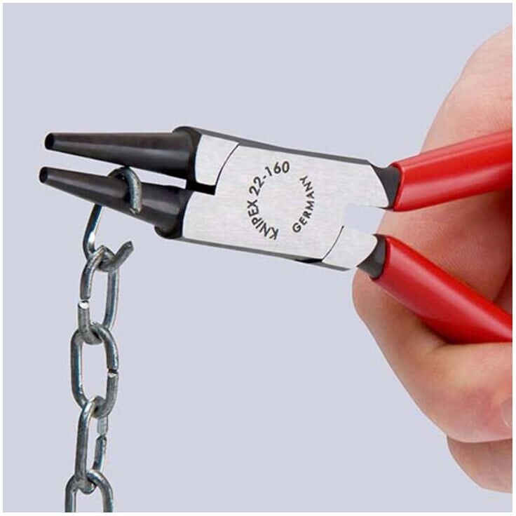 Knipex Rundzange schwarz atramentiert mit Kunststoff überzogen 125mm (22 01 125)