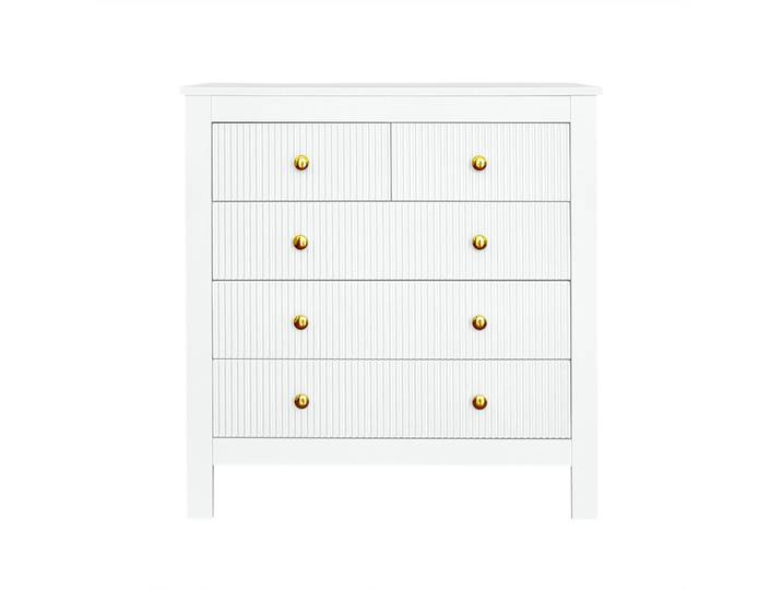 Flieks Sideboard Goldgriffe Spezialtüren Kommode modern Stauraum, Weiß, 39.5x80.5x79 cm, Kleinmöbel, Kommoden, Sideboards