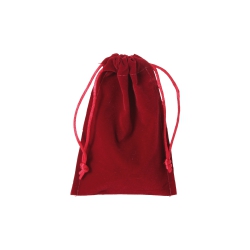 Bartl Samtbeutel - Samt - mit Kordel - ca. 95x140 mm - groß - lang - rot 270402