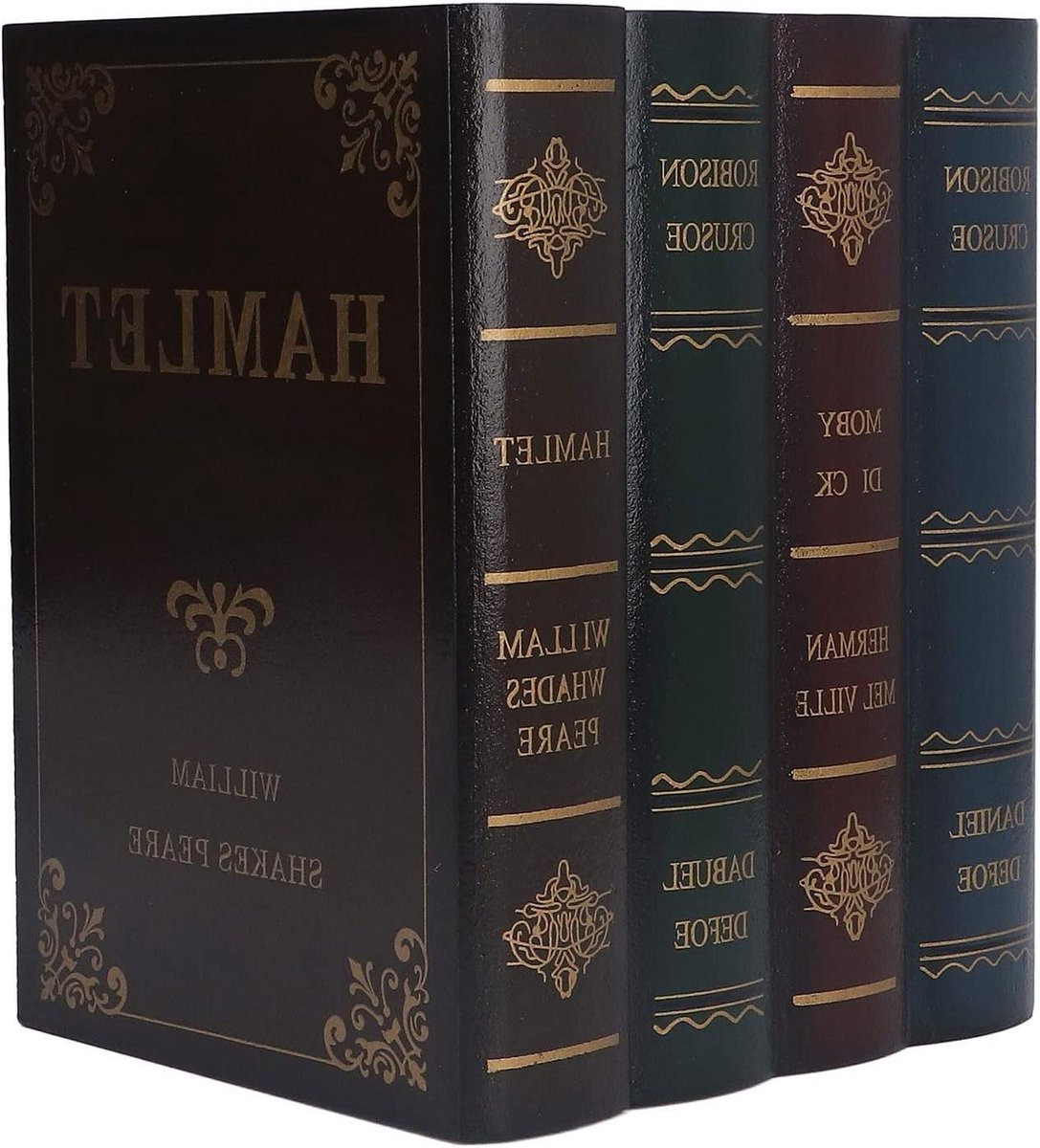 Nepboekenset Decoratieve Dozen met Verborgen Compartiment - Zwart - 3 Liter