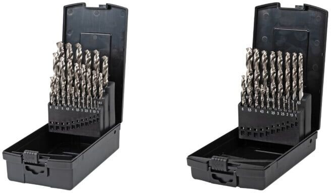 Set STIER Spiralbohrer-Set HSS-Co5 25tlg + Spiralbohrer-Set HSS-Co5 19tlg