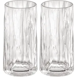 Koziol Club No. 8 Superglas Longdrinkglas 300 ml 2er Set bruchsicher und isolierend crystal clear
