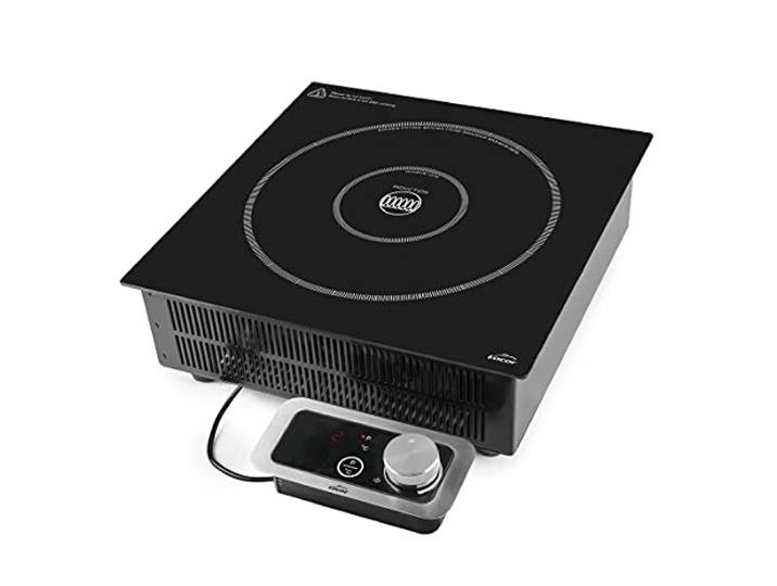 Lacor - 69371 - Tragbare Induktionskochplatte, professionell, tragbar, IPX3-System, 10 Leistungsstufen, geeignet für Durchmesser zwischen Ø 12 cm und Ø 28 cm, 3500 W, Schwarz