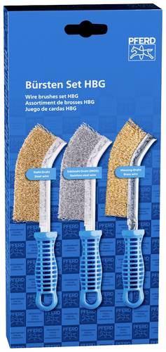 PFERD TOOLS POS Bürstenset Handbürste gebogen BSO HBG 1reihig Edelstahl-Stahl-Messing-Draht-Ø0,30 POS SET BSO HBG 43900005 1 Set