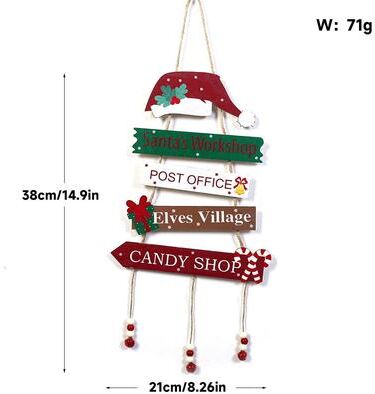 DynamicDeals Merry Christmas Decor, Xmas Tree Wall Ornament Natal Navidad, Christmas Hanging Pendant Wooden Crafts, Home Decorations a