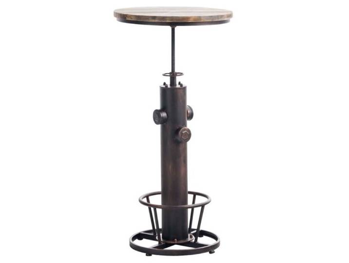 Table haute table de bar style industriel hauteur reglable repose pieds bronze TAB10021