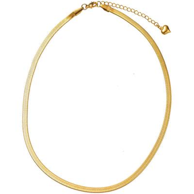 Collier FIRETTI "Schmuck Geschenk Halsschmuck Halskette Schlangenkette", gold (gelbgoldfarben), Halsketten, Damen, Edelstahl, L: 44,5 B: 4mm, Collier, Made in Germany, B:4mm
