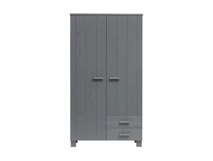 Design Kleiderschrank „Dennis II“, 2-türig Stahlgrau De Eekhoorn
