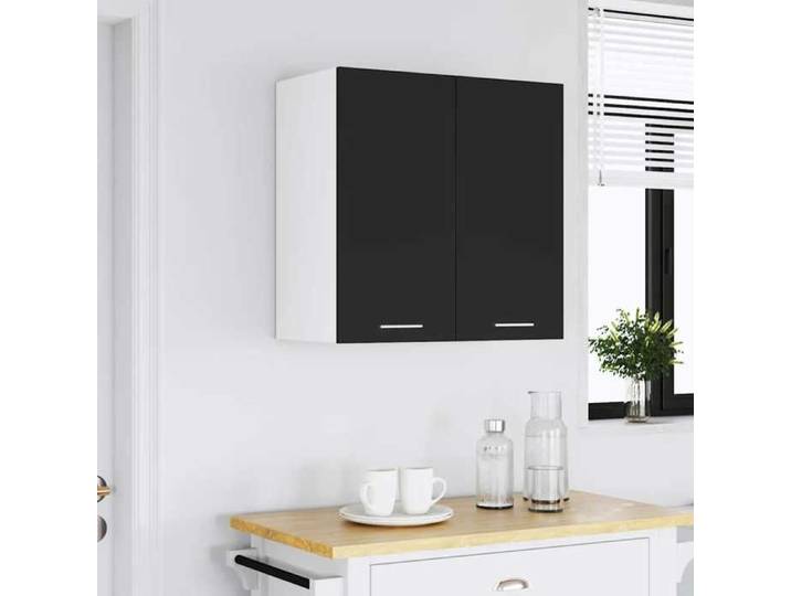 Noir Armoire suspendue - mango - Placard cuisine/salon -  Lyon  Noir 60x31x60 cm Bois d'ingénierie FR499