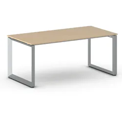 Konferenztisch PRIMO INSPIRE 180x90 cm, graues Metallgestell, Buche