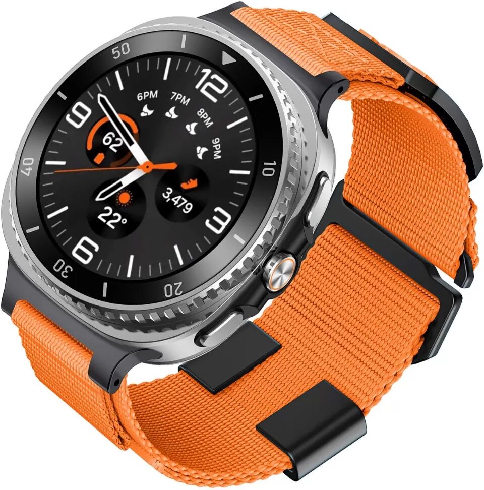 INF Atmungsaktives Nylon Sportarmband, kompatibel mit Samsung Uhren 20/22mm Orange 22 mm