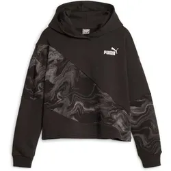 PUMA Kinder Kapuzensweat POWER CAT MARBLEIZED, Größe 128 in Schwarz Schwarz