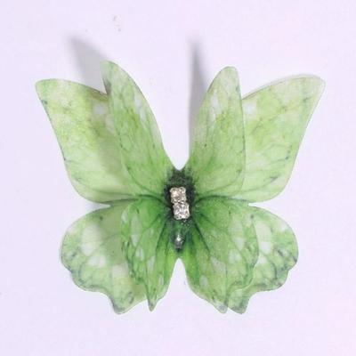 Uplift Picks Fifty Piece Colorful 3D Organza Butterfly Applique Set green