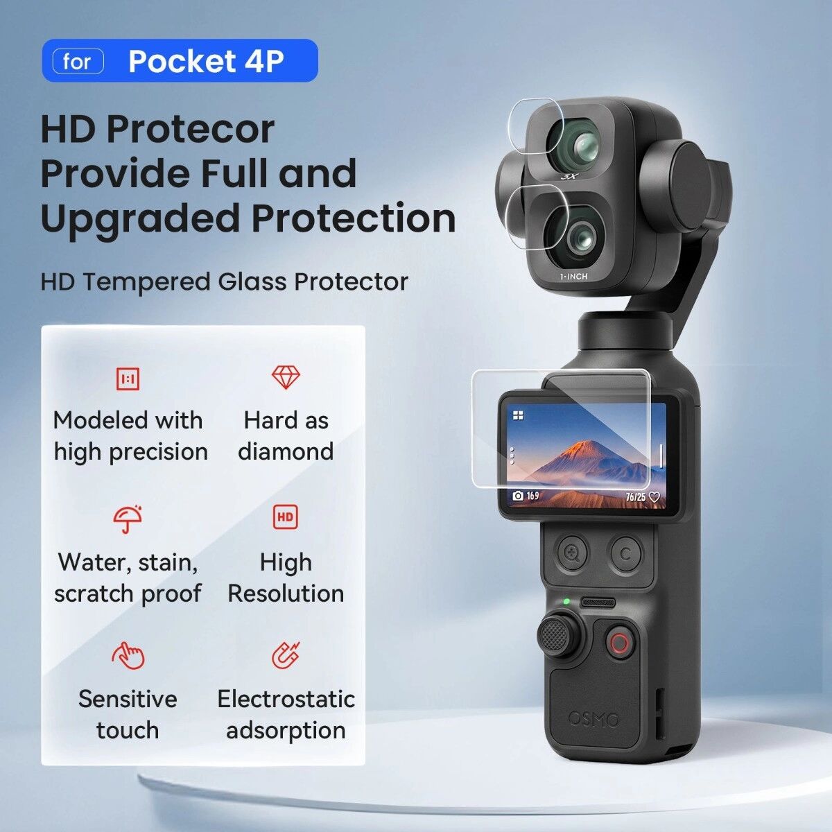INF Pack double protecteurs écran verre trempé AR Pocket4P/4/3 - Compatible avec DJI Osmo Pocket 4P/4/3, anti-reflet,