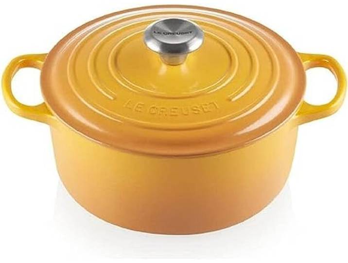 Le Creuset Signature Gusseisen-Bräter mit Deckel, Ø 24 cm, Rund, Für alle Herdarten und Induktion geeignet, Volumen: 4,2 l, 4,305 kg, Nectar, 21177246724430