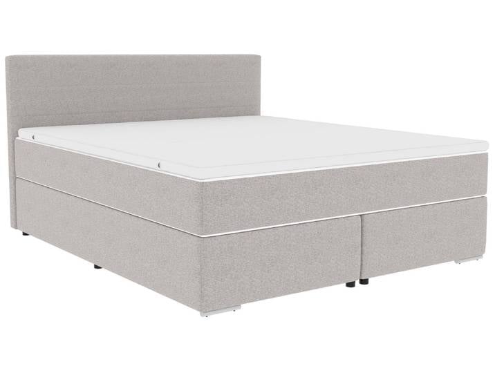 Welnova Boxspringbett PALERMO, Hellgrau, Stoff