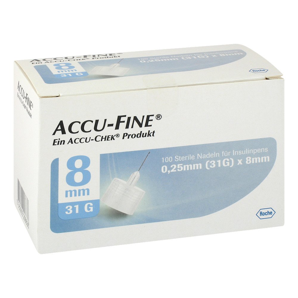Roche Diagnostics Deutschland GmbH Accu Fine sterile Nadeln für Insulinpens 8 mm 31 G 12772558