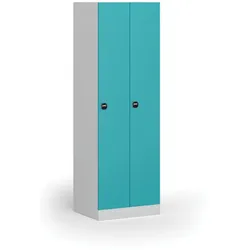 Metallspind S1, 2 Abteile, 1850 x 600 x 500 mm, zerlegt, RFID-Schloss, grüne Tür