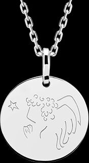 Edenly AnhÃ¤nger Engelchen zum Gravieren - WeiÃŸgold, 9 Karat