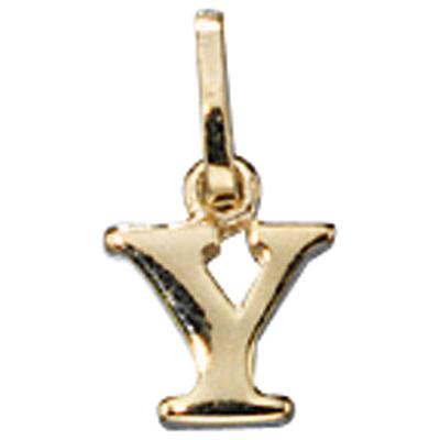 Buchstabenanhänger JOBO "Anhänger Buchstabe", gold (gelbgold 333), Schmuckanhänger, Damen, Y, Gelbgold 333, 333 Gold