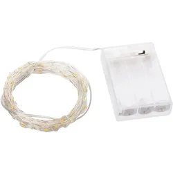 LED-Micro-Lichterkette mit Batteriekasten und Timer, 100 LEDs