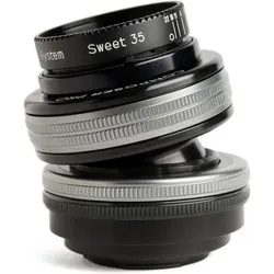 Lensbaby Composer Pro II incl. Sweet 35 Optic Canon RF (Canon RF, APS-C / DX, Vollformat), Objektiv, Silber, Schwarz