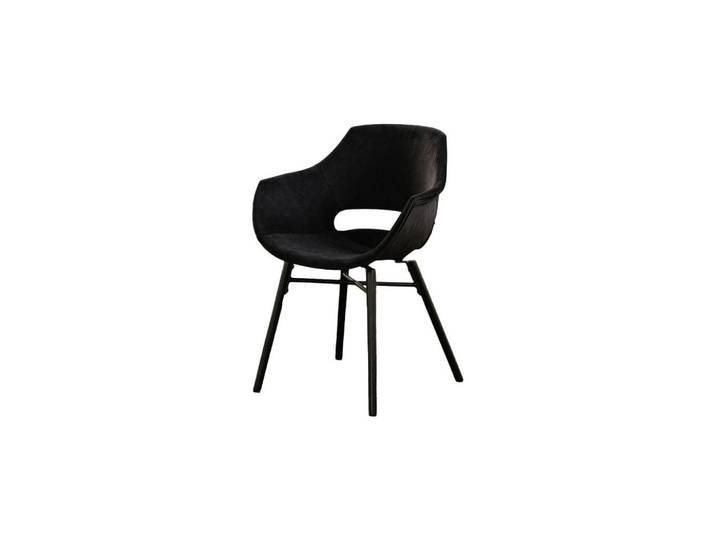 Kawola Stuhl Zaja Schwarz Velvet (1er-Set), 57x82x59 cm, Esszimmer, Stühle