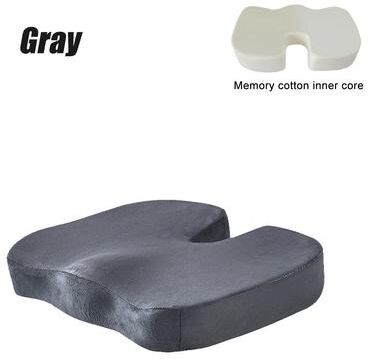 Youfap Market Memory Foam Travel Seat Cushion For Office, Car, U Shaped Hip Support Pillow gray
