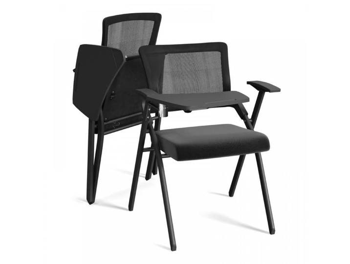 KEDIA Chaise de Bureau Noir 46x47x84cm Chaise pliante Avec tablette écritoire Ergonomique mobilier de Bureau Gagnez de l'espace