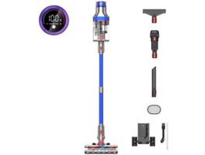 Aspirateur Balai Sans Fil 600W/55KPa - 70min Autonomie - Écran Tactile - Bac 2L - Anti-Poils