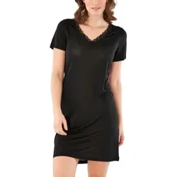 Damella Silk Nightdress SS Schwarz Seide Small Damen