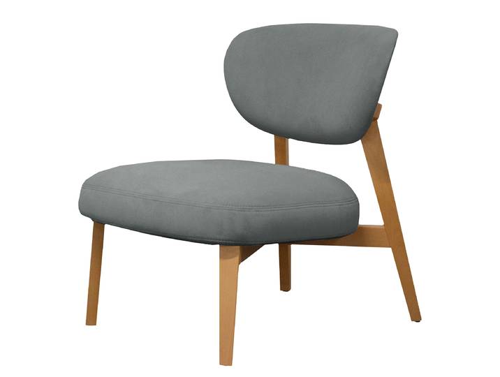 Fauteuil Gris Velours Vaia 65 x 75 x 70cm