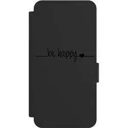 Nivocase Klapphülle für Samsung Galaxy S25 Edge Handyhülle aus Kunst Leder NIVOflip schwarz Glück Statement (Samsung Galaxy S25 Edge), Smartphone Hülle, Schwarz