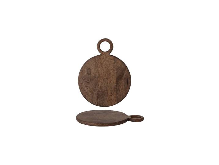 Planche à découper en bois de manguier marron, avec boucle, plate