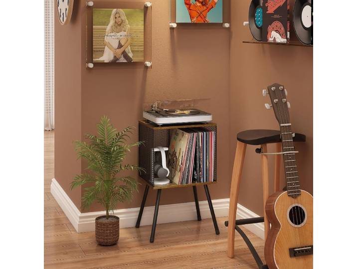 Table de lecteur de disque compact rétro Simple, support de stockage de disques en vinyle, déflecteur réglable, nouveau produit