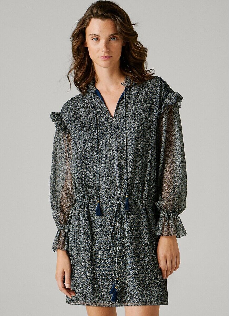 PEPE JEANS Robe courte, imprimée, à manches longues