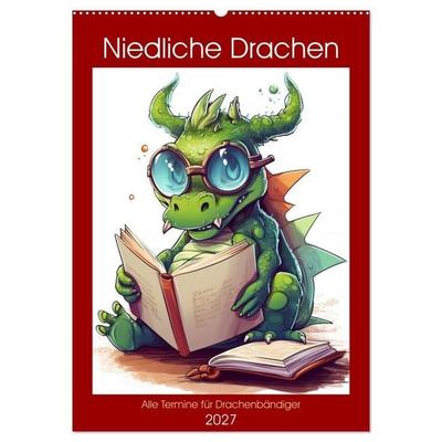 Niedliche Drachen (Wandkalender 2027 DIN A2 hoch), CALVENDO Monatskalender