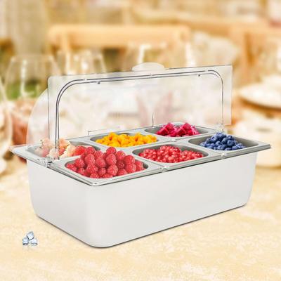 Drop Dash Deals Ice Food Serving Display Tray With Roll Top Cover For Fruit Seafood Buffet Ice Food Serving Display Tray With Roll Top Cover For Fruit Seafood Buffet