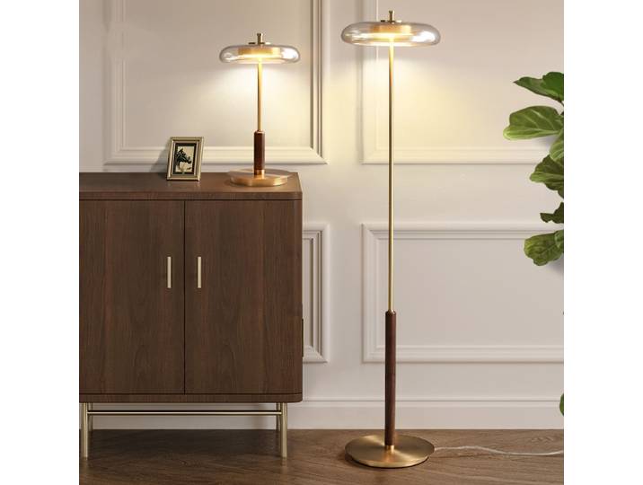 Lampadaire en verre doré pour salon et chambre à coucher, lampe de table design artistique en métal, ludéviation de luxe, cendre plus lente