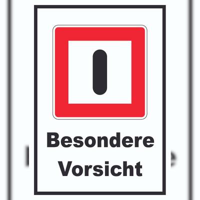 HB-Druck Gebot besondere Vorsicht walten zu lassen Schild mit Text A6 (105x148mm)