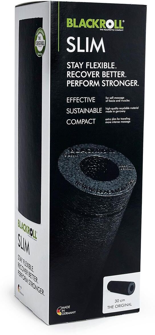 Faszienrolle BLACKROLL "Slim", schwarz, MassagegeräteB:10cm H:10cm, Faszienrolle, B:10cm H:10cm schwarz Einheitsgröße