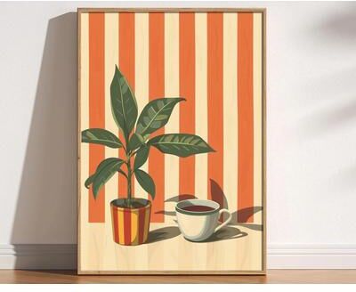Inspire Essentials Retro Coffee Kitchen Wall Art Minimalist Canvas Poster 3 11.81 17.72 In
