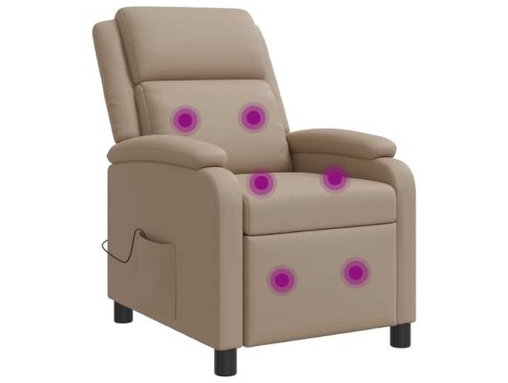 Massage Relaxsessel Cappuccino Kunstleder Neigung 115°-160°, Metall- und Holzgestell, schwarze Kunststoffbeine, pflegeleicht