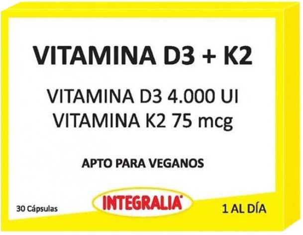 Integralia Vitamina D3 + K2 30 Cápsulas