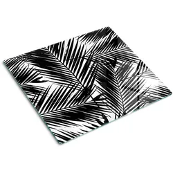 GLASPLATTE 60x52 cm Palmblätter
