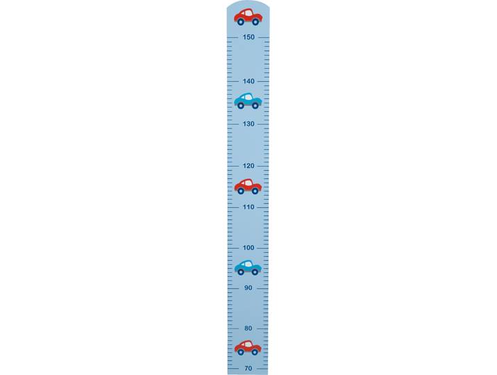 Messlatte ROBA Rennfahrer , blau, B:10cm H:90cm T:1cm, MDF, Messlatten, Messlatte, mit Auto Motiv, Skala bis 150 cm