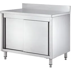 vaiotec Arbeitsschrank / 2 Schiebetüren & Aufkantung, 1500 x 600 mm