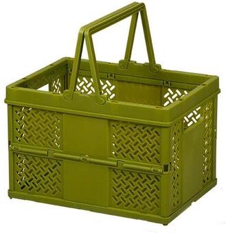 United Premium Stacking Folding Storage Baskets With Handle Home & Kitchen Organizer green